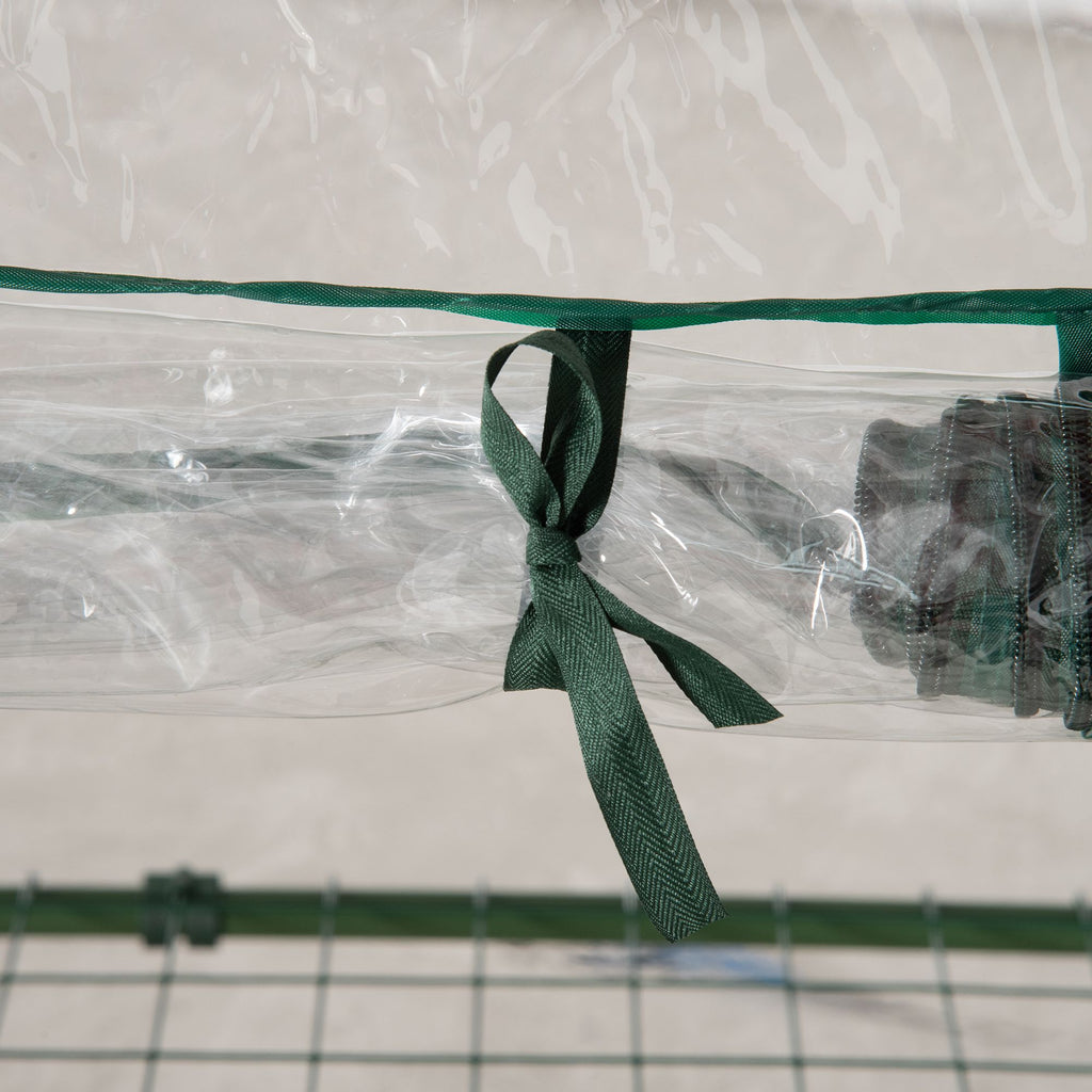 Serre de jardin avec étagères 3 niveaux, serre de balcon, bâche renforcée PVC, châssis en acier, porte zippée enroulable, pour légumes plantes fleurs, 69 x 49 x 125 cm, transparent-8