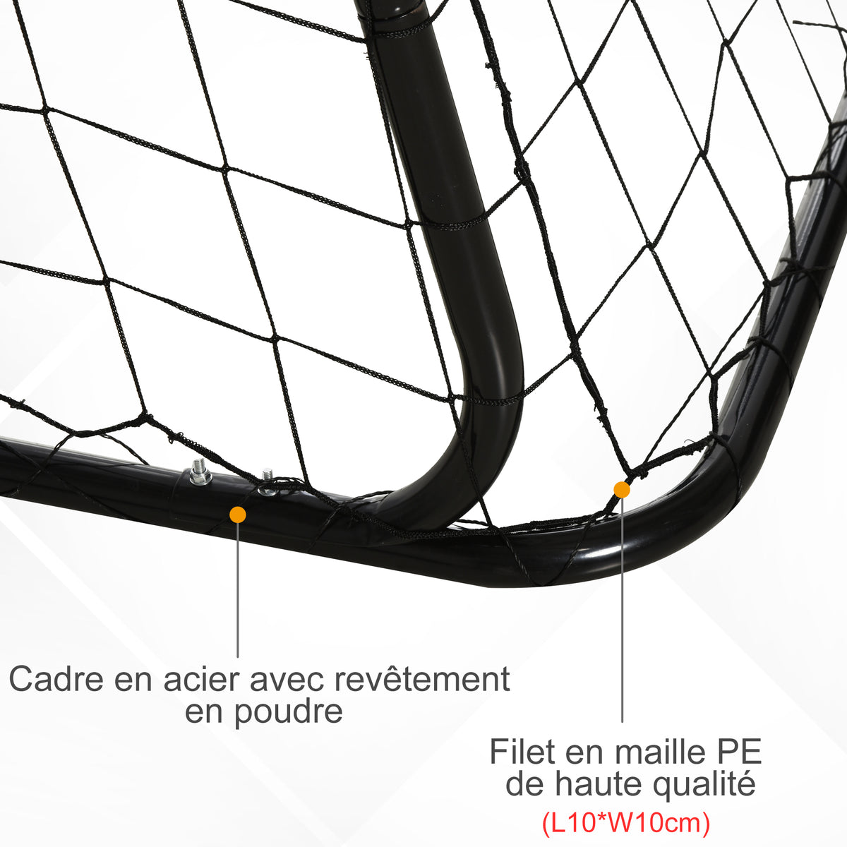 But de football 2 en 1 avec cible de tir, cage de foot exterieur avec 5 cible pour entraînement, 240 x 88 x 174 cm blanc-4