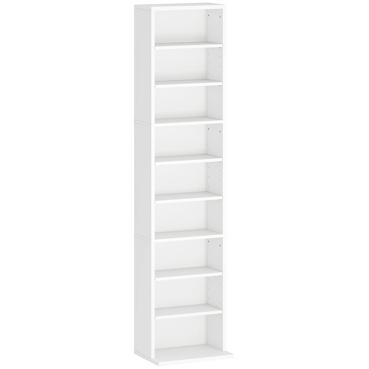 Rangements pour CD et DVD 9 compartiments et 6 étagères réglables capacité max. 260 CD/120 DVD 33 x 24 x 140 cm blanc-0