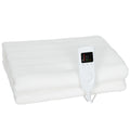 Couverture chauffante, plaid chauffant avec double commande, 5 niveaux de chauffage, minuterie 10H, 160x140cm, blanc-0