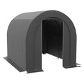 Abri de jardin tente de rangement extérieur abri de vélo garage pour vélo bâche en PE métal 2,4 x 1,8 x 1,9 m gris foncé-0