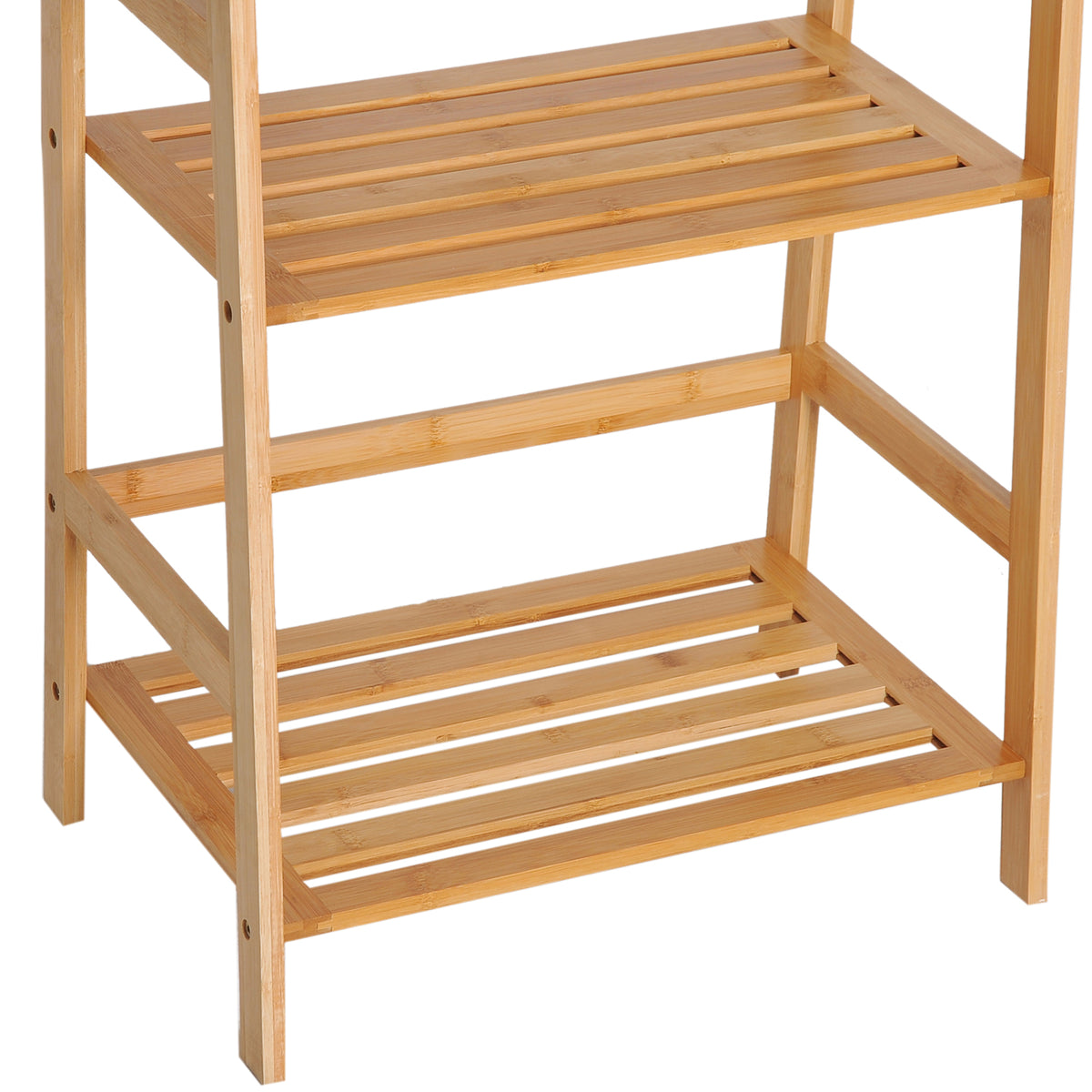 Etagère échelle en bambou 4 niveaux bibliothèque style naturel 48L x 31,5l x 120H cm-6