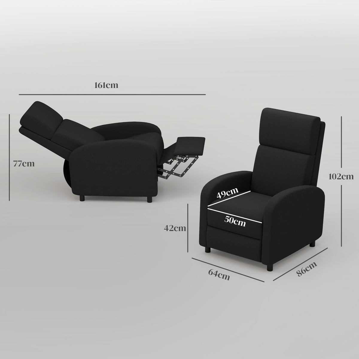 Fauteuil relax fauteuil inclinable salon fauteuil de relaxation - dossier réglable jusqu'à 160° repose-pieds intégré-2