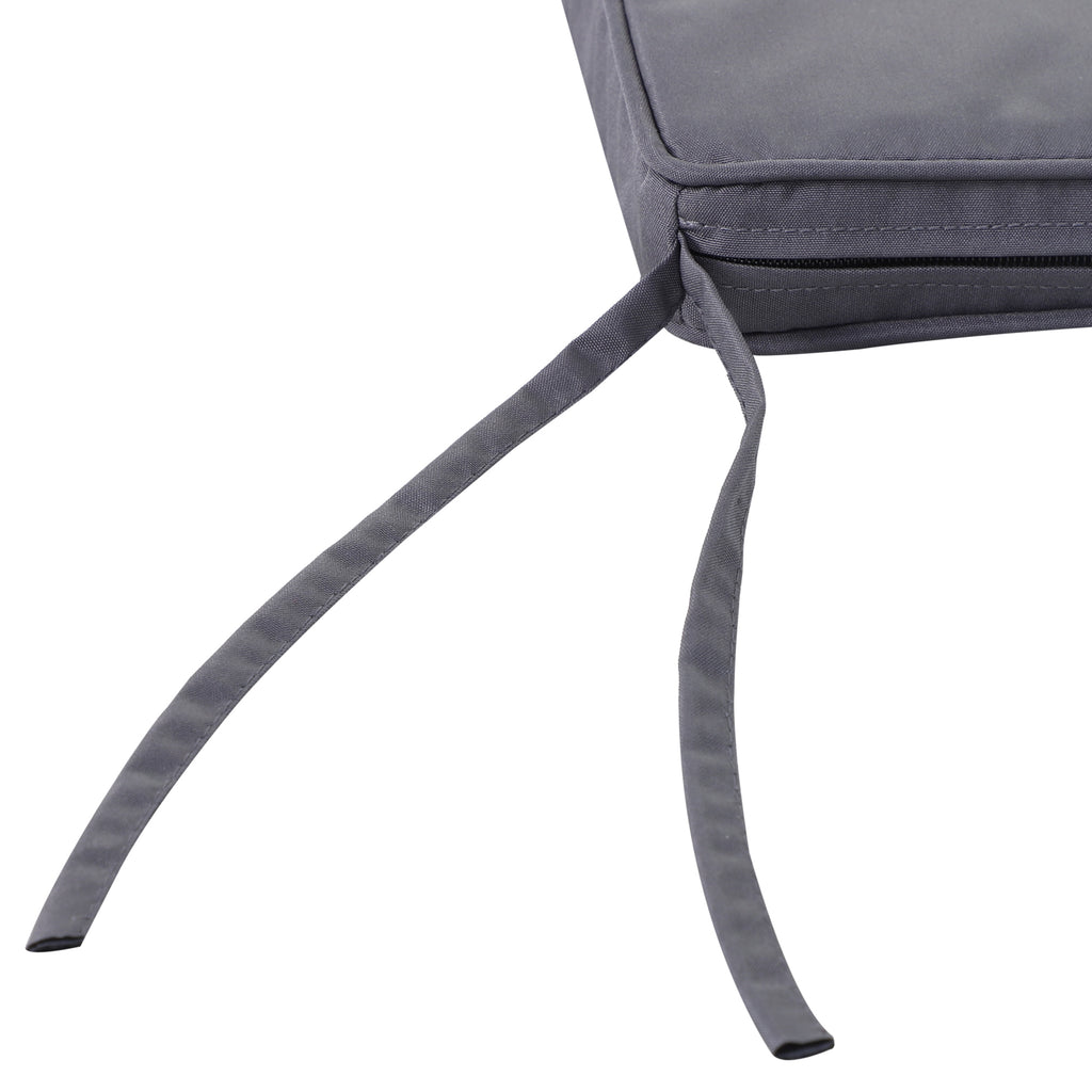 Lot de 2 Coussins de chaise de jardin Coussin chaise extérieur Coussins d'assise déhoussables Rembourrage 5 cm Tissu Polyester dim. 45L x 45l cm Gris foncé-7