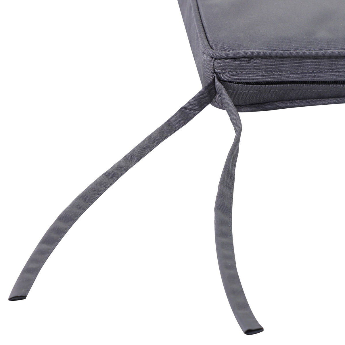 Lot de 2 Coussins de chaise de jardin Coussin chaise extérieur Coussins d'assise déhoussables Rembourrage 5 cm Tissu Polyester dim. 45L x 45l cm Gris foncé-7