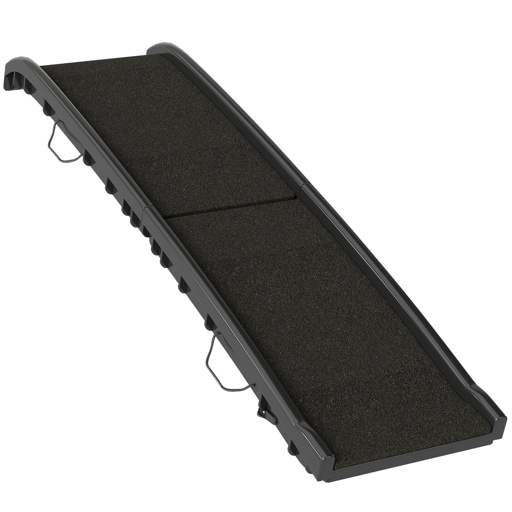 Rampe pliable pour chiens, escalier pour chien en PP avec pente douce et surface antidérapante, 155x38,5x15,5cm, noir-0