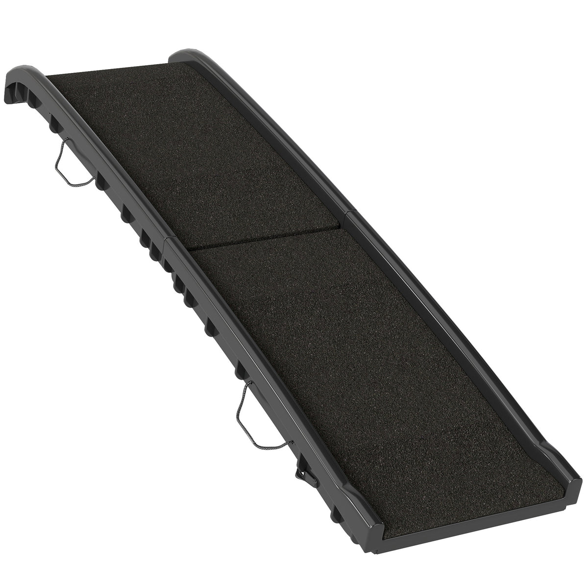 Rampe pliable pour chiens, escalier pour chien en PP avec pente douce et surface antidérapante, 155x38,5x15,5cm, noir-0