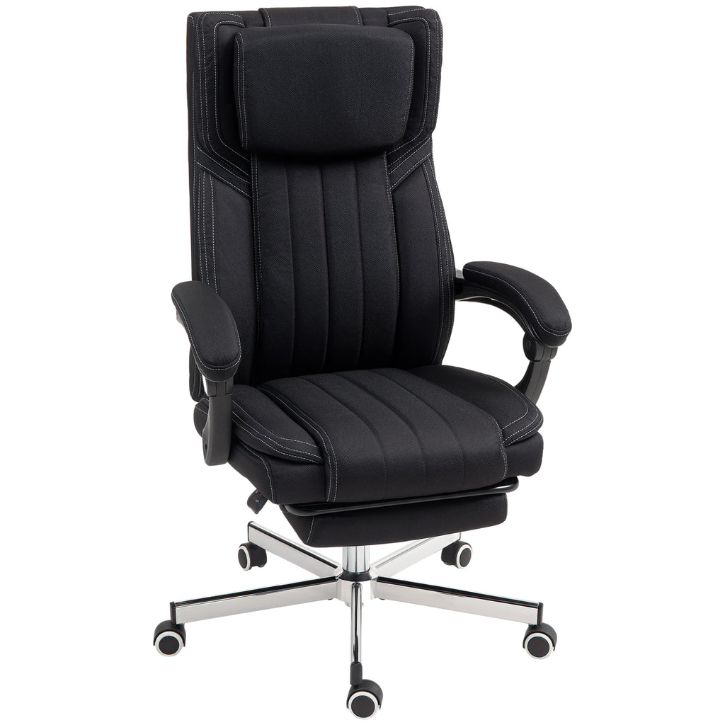Chaise de bureau siège pivotant dossier inclinable hauteur réglable 65 x 61 x 105-113 cm noir-0