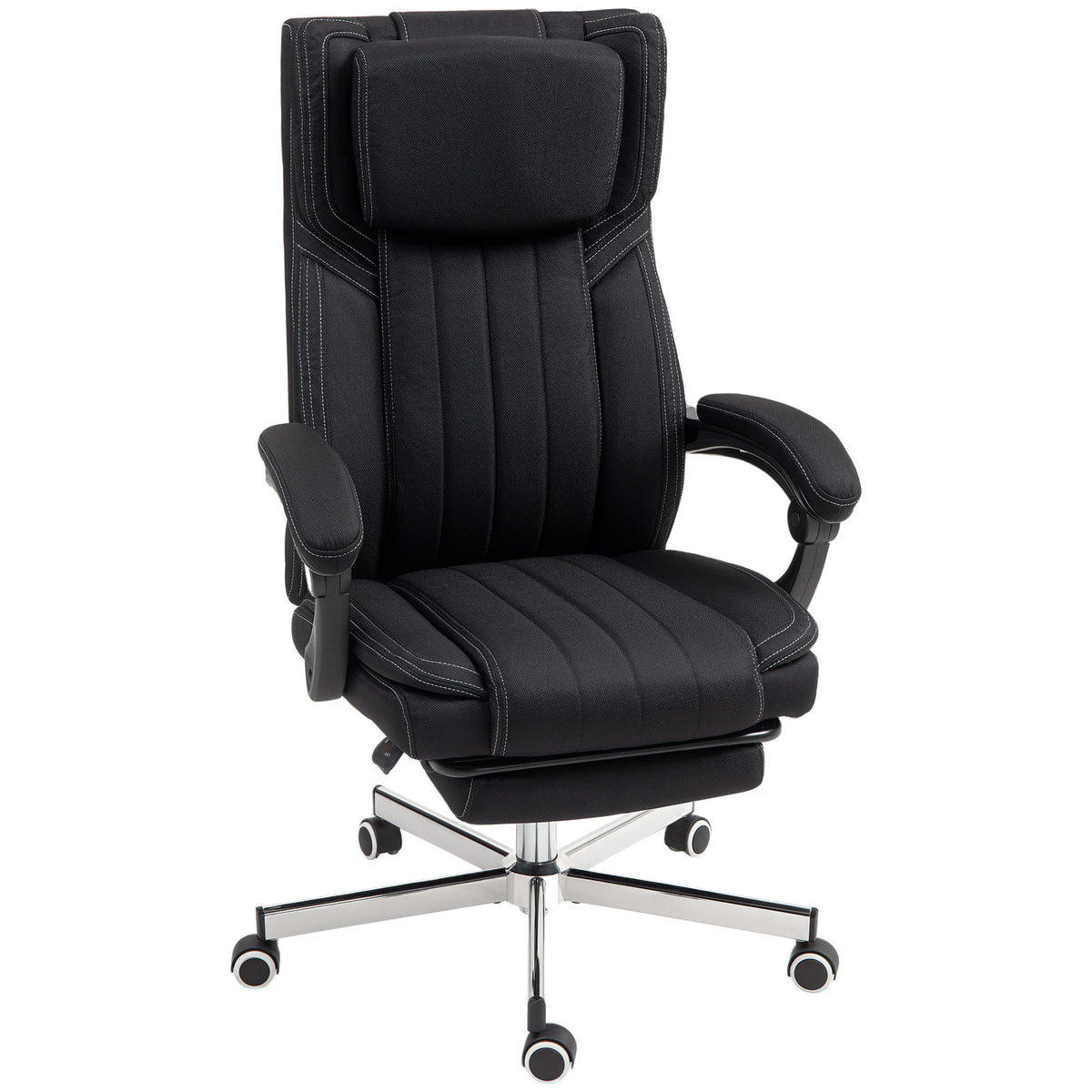 Chaise de bureau siège pivotant dossier inclinable hauteur réglable 65 x 61 x 105-113 cm noir-0