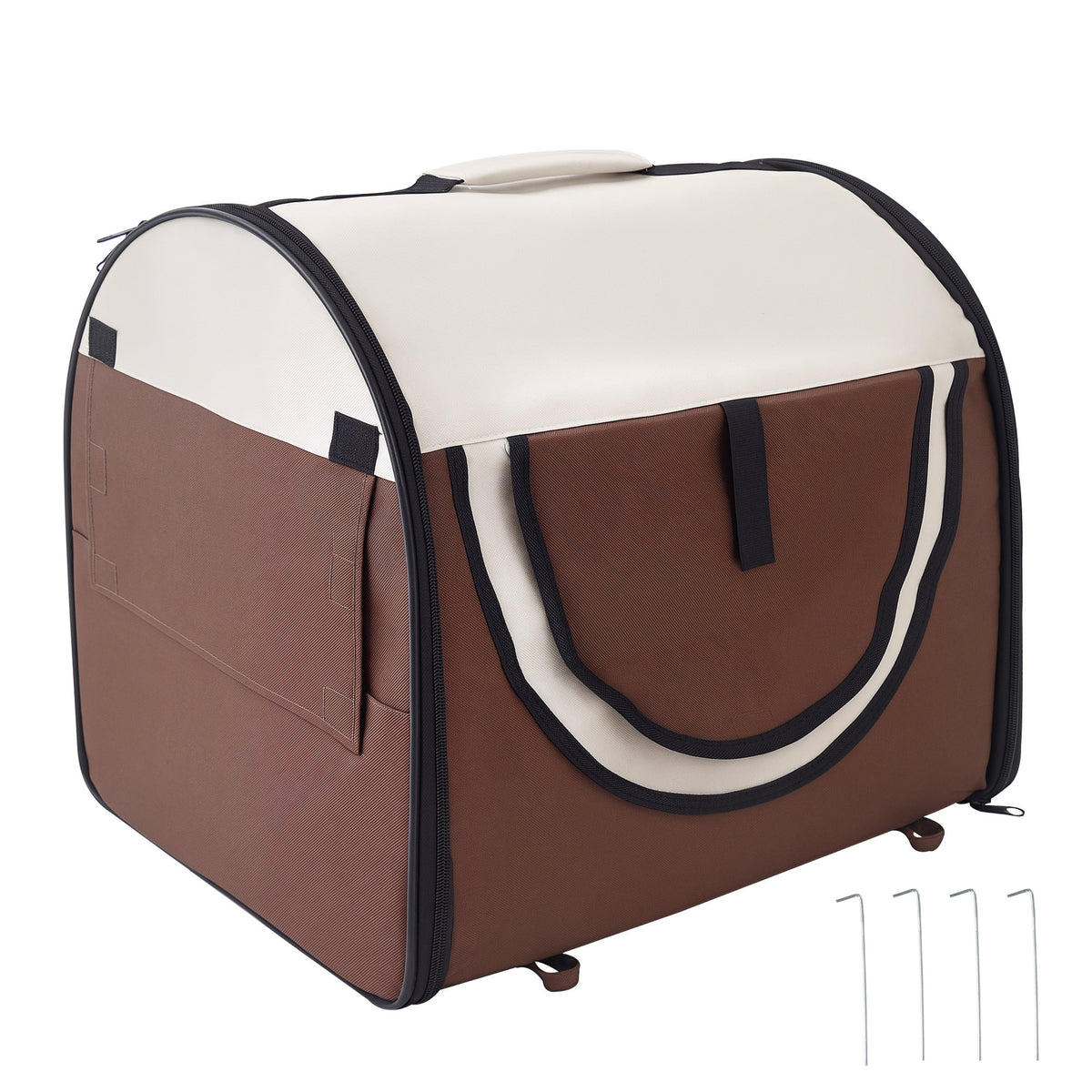 Sac de transport pour chien caisse de transport pliable pour chien respirant avec coussin d'agneau amovible 61 x 46 x 51 cm-0