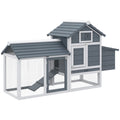 Petit poulailler cottage cage à poules sur pied dim. 150,5L x 54l x 87H cm multi-équipement bois massif de sapin-0
