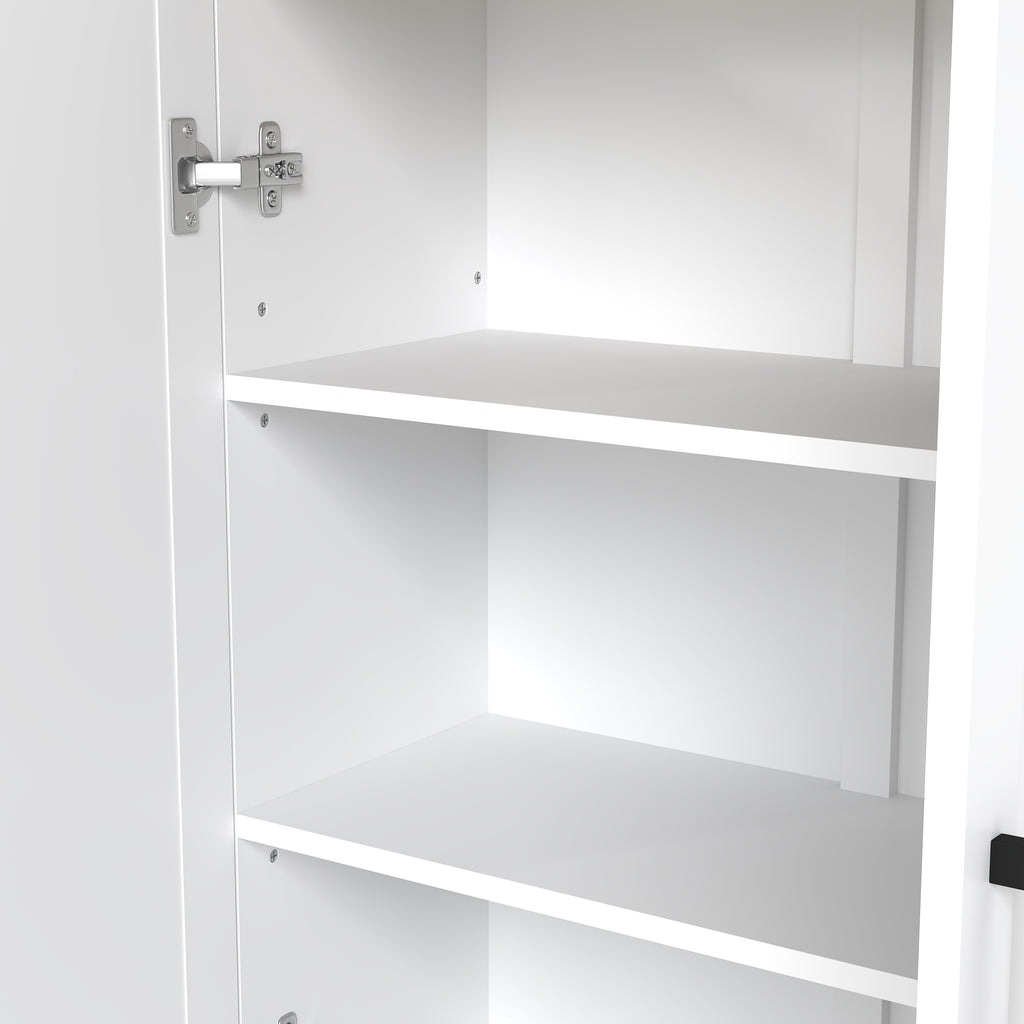 Buffet meuble cuisine rangement avec placard à portes et étagères réglables, 60 x 30 x 90 cm, blanc-9