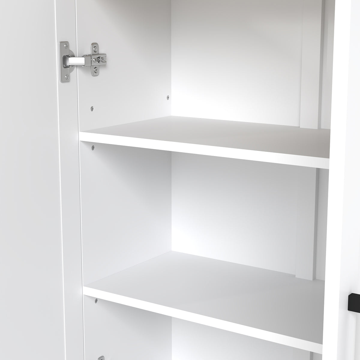 Buffet meuble cuisine rangement avec placard à portes et étagères réglables, 60 x 30 x 90 cm, blanc-9