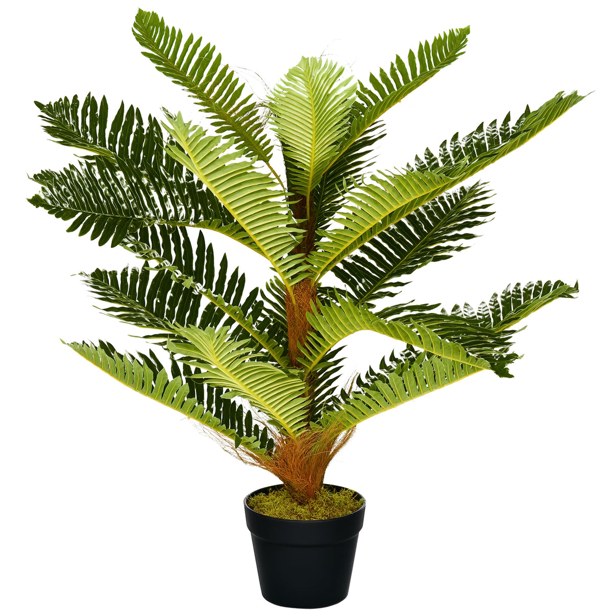 Plante artificielle palmier 85 cm avec 18 grandes feuilles grand réalisme pot inclus-0
