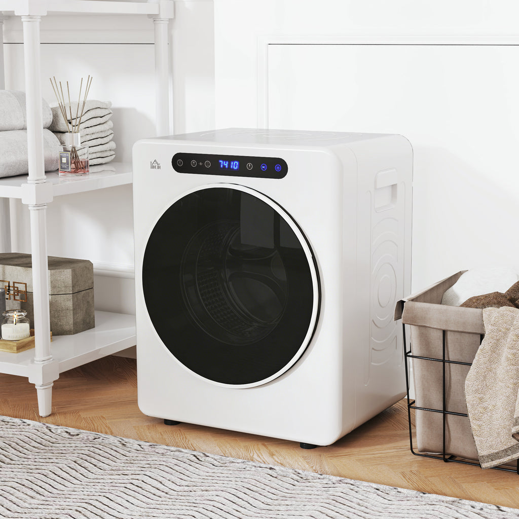 Sèche linge à évacuation, sèche-linge électrique 1000 W 3 Kg, modes Extra Dry et ECO, minuterie, acier inoxydable, blanc-1