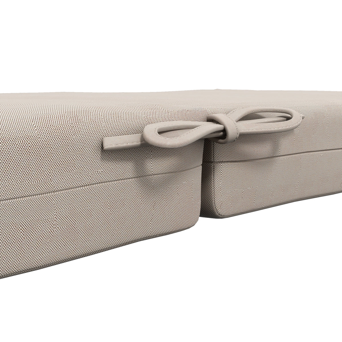 Lot de 2 coussins d'extérieur pour fauteuil chaise à dossier avec attaches rembourrage 8 cm, dim. 112L x 51l cm, beige-8