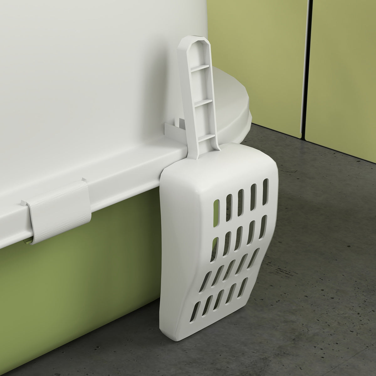 Maison de toilette pour chat bac à litière fermé chat poignée de transport porte translucide 40,5 x 52 x 39 cm vert-8