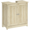 Meuble Salle de Bain sous Lavabo, Meuble sous-Vasque, Placard 2 Portes avec Étagère, 60x30x60cm, Chêne-0