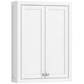 Armoire murale de salle de bain 3 niveaux, meuble de rangement suspendu  2 portes étagère réglable 61 x 20 x 84 cm blanc-0