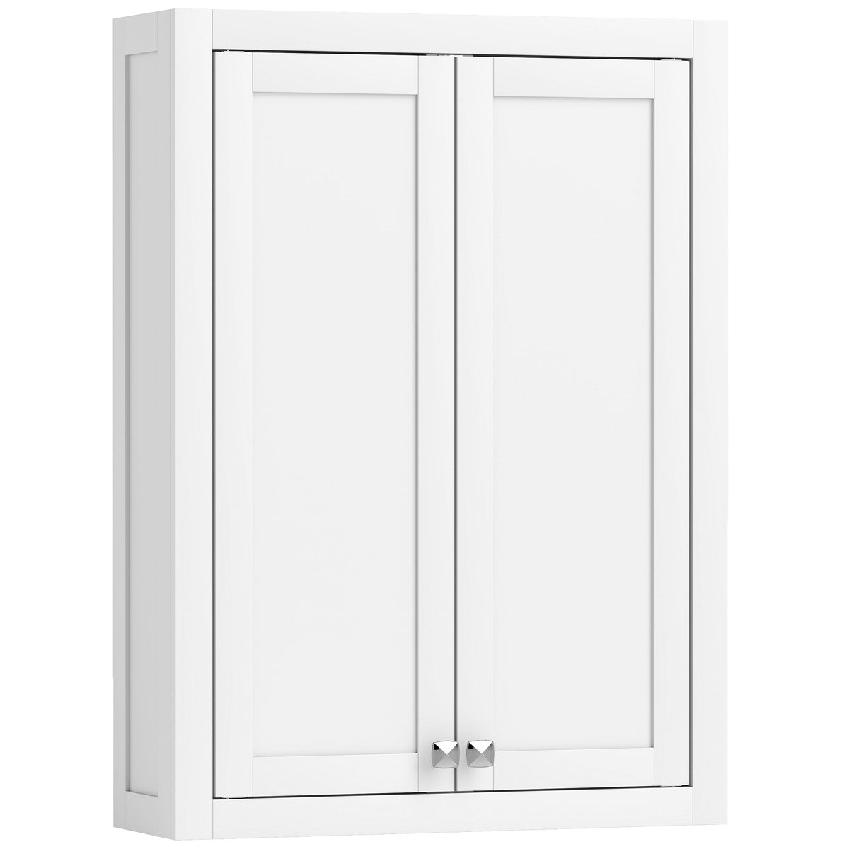 Armoire murale de salle de bain 3 niveaux, meuble de rangement suspendu  2 portes étagère réglable 61 x 20 x 84 cm blanc-0