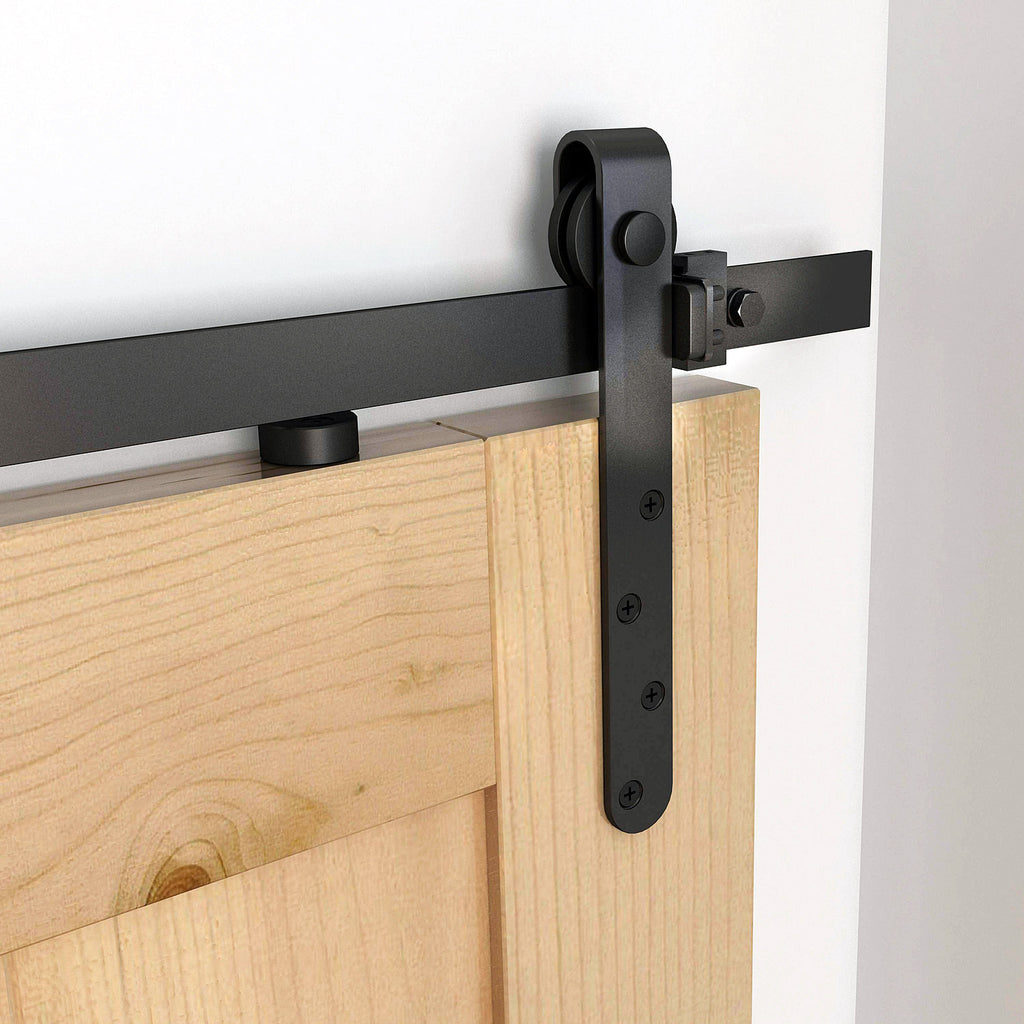 Kit de Porte Coulissante, Système Galandage avec Porte Épaisseur 20-25 mm, Largeur Max. 0,9 m, Charge 20 kg, Acier Noir-6