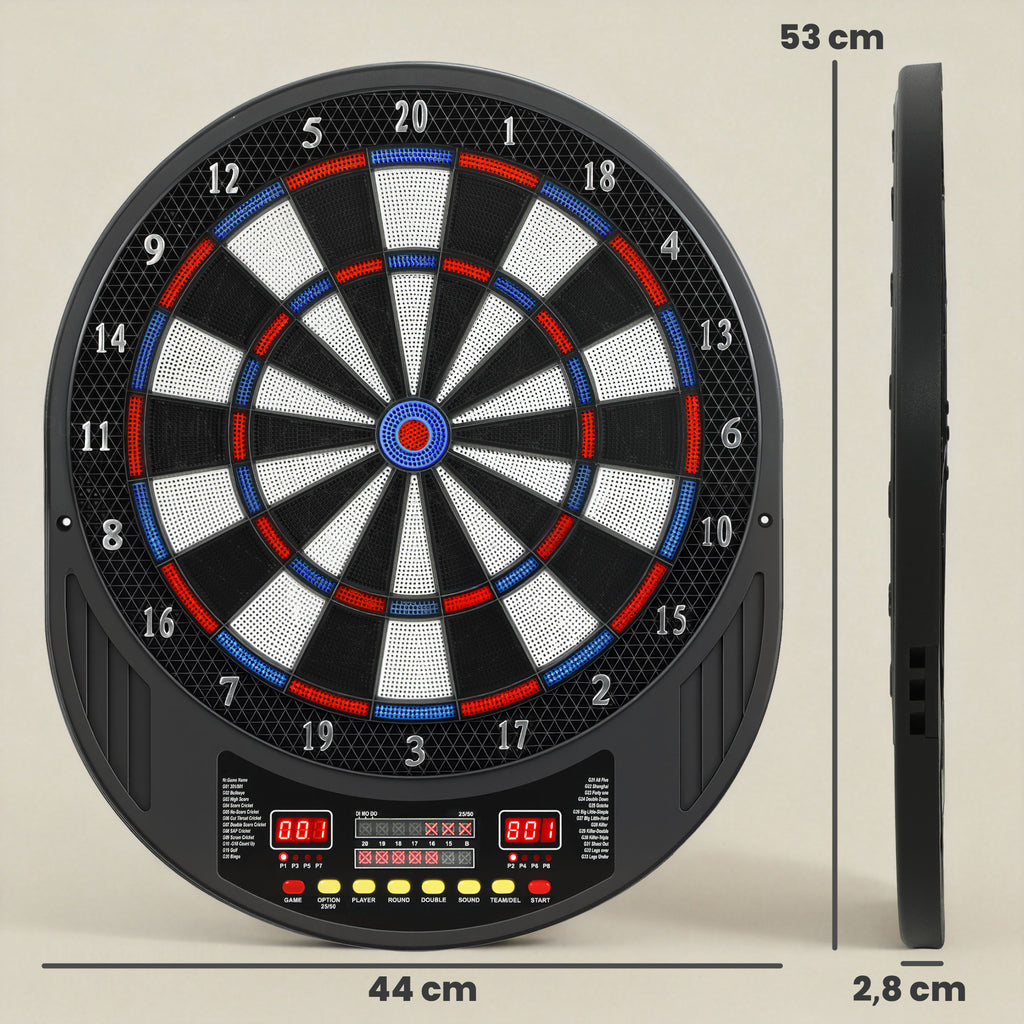 Jeu de fléchettes électronique avec embouts souples, doubles écrans LED, 33 jeux, 202 variations, jusqu'à 8 joueurs-2