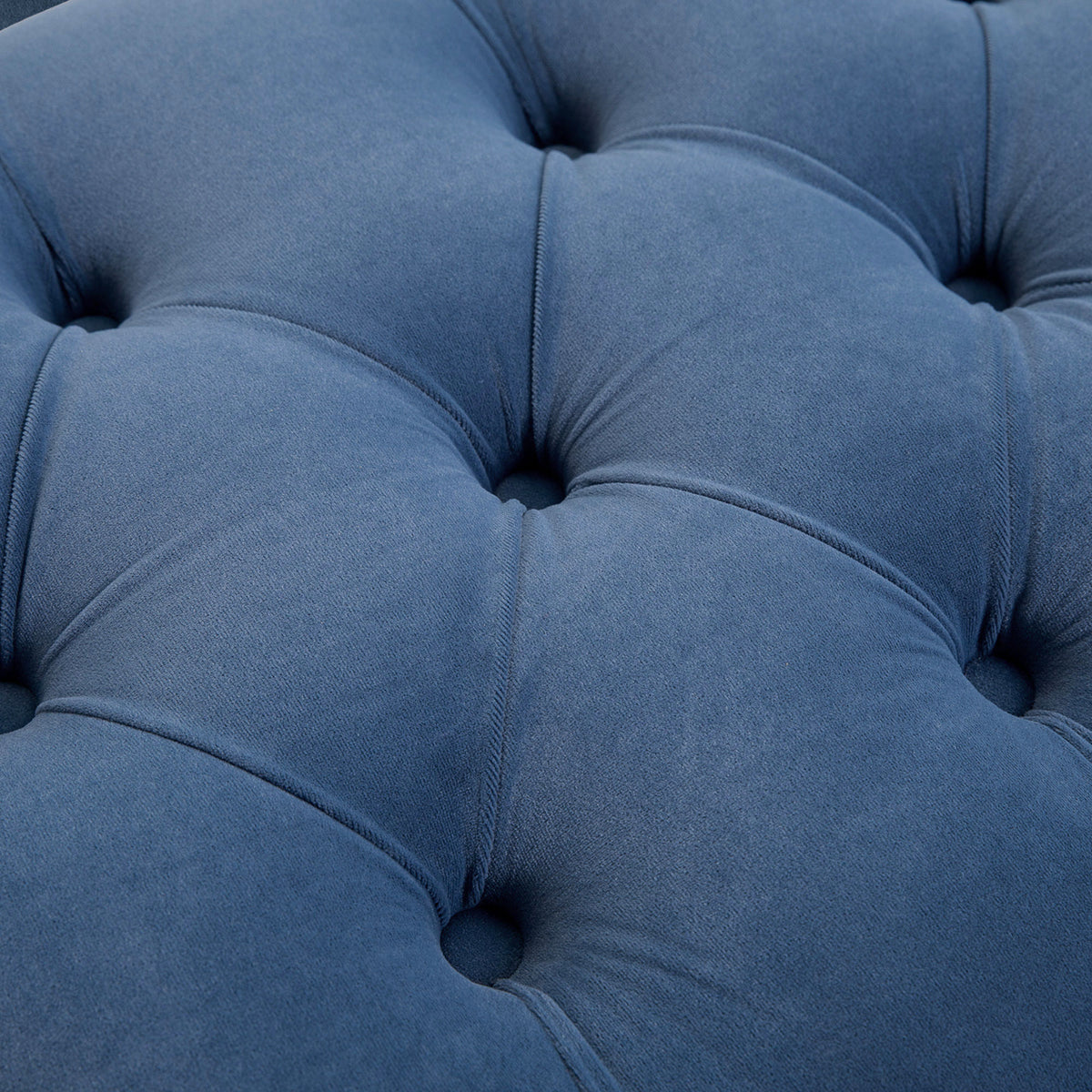 Banc banquette capitonnée bout de lit style classique chic 118L x 45l x 42H cm piètement métal doré velours bleu-8