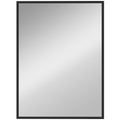 Miroir mural rectangulaire 76 x 101 cm, cadre en bois noir, idéal pour la salle de bain, salon ou chambre-0