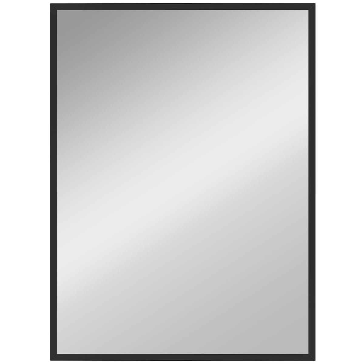 Miroir mural rectangulaire 76 x 101 cm, cadre en bois noir, idéal pour la salle de bain, salon ou chambre-0