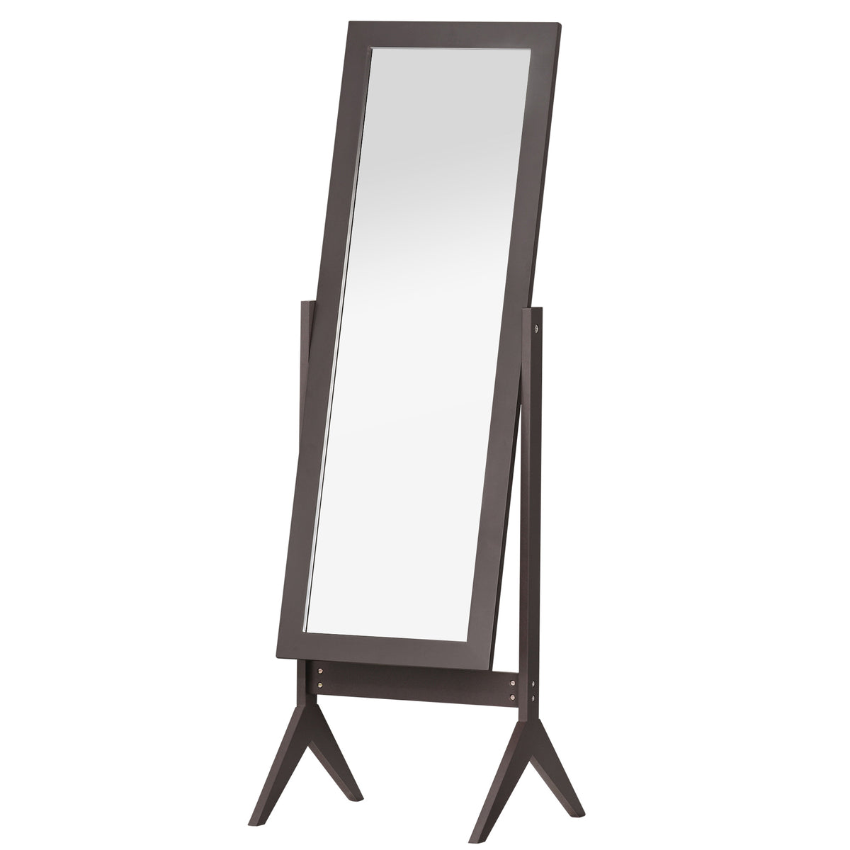 Miroir en Pied Grand Miroir de Sol Inclinaison réglable pour Dressing Chambre dim. 47L x 46l x 148H cm en café-0
