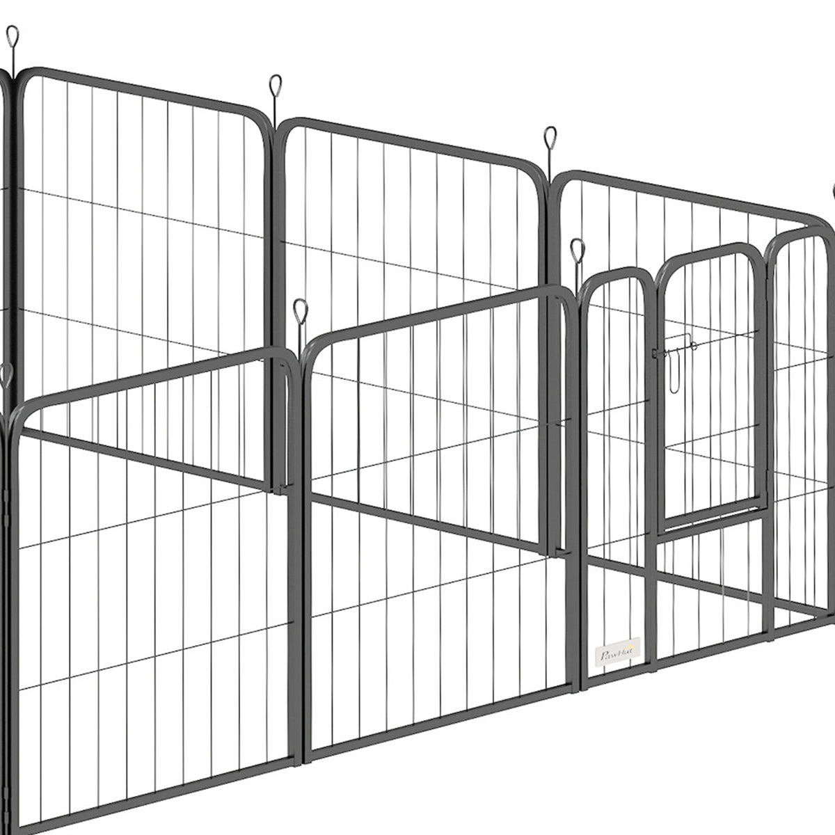 Parc pour chien enclos chien 12 panneaux modulable et pliable acier 2 portes pour chiot intérieur extérieur 60H cm noir-9