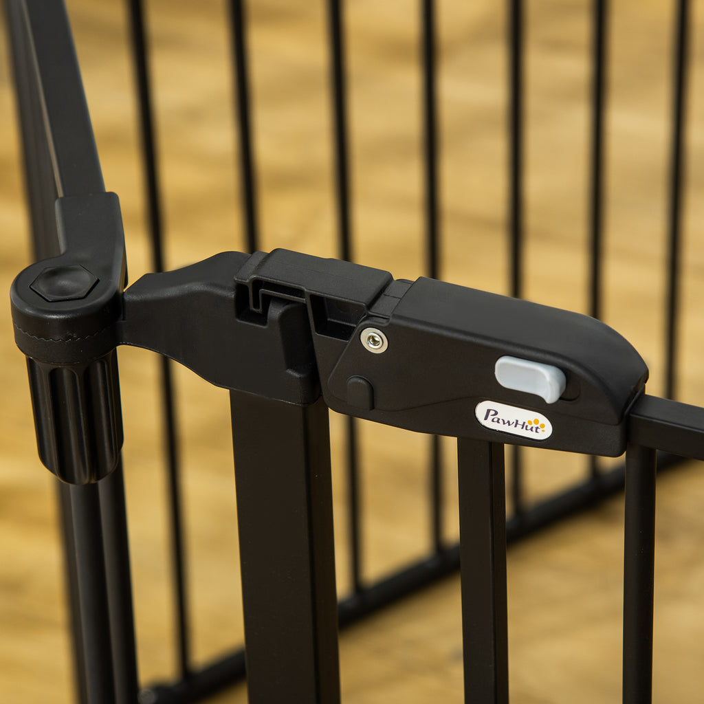 Barrière de sécurité barrière de protection cheminée parc enclos chien pliable modulable 6 panneaux avec porte sans perçage 362,5 x 76 cm noir-8