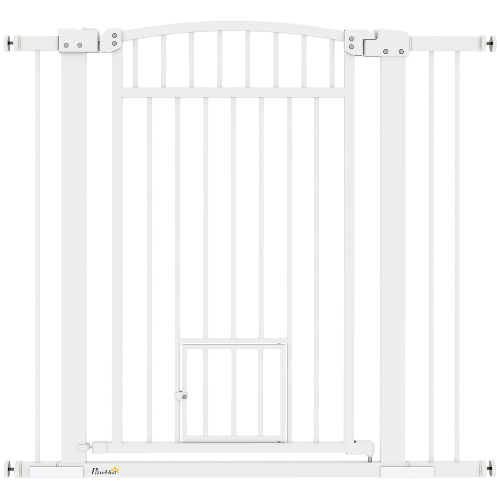Barrière de sécurité chien système de double verrouillage montage par pression ou perçage largeur 76-104 cm blanc-0