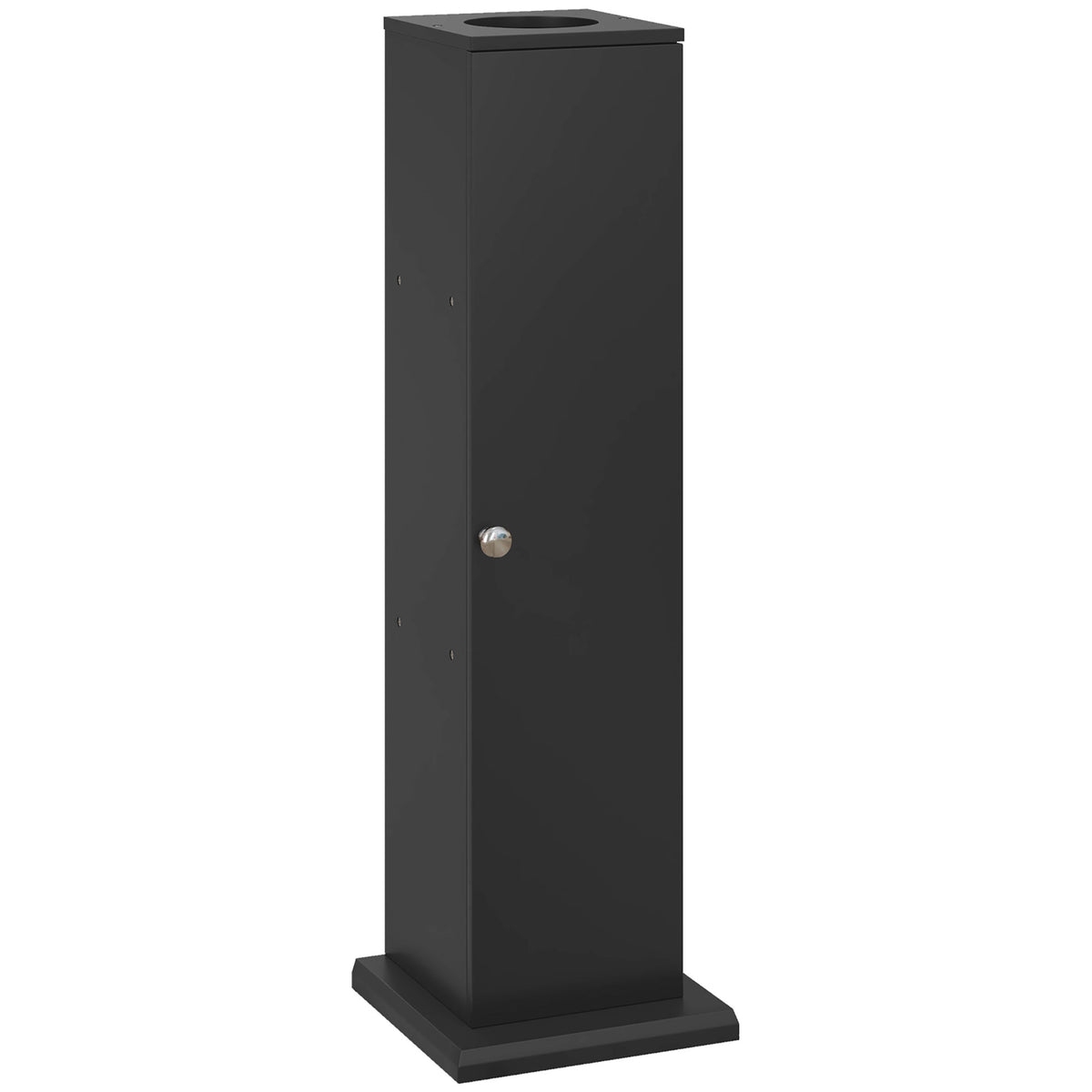 Support papier toilette meuble salle de bain 3 niveaux et sortie papier, pour petits espaces, noir-0