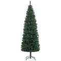 Sapin de Noël Artificiel 210 cm Arbre de Noël Slim avec support en acier pliable, 687 branches épines Vert-0