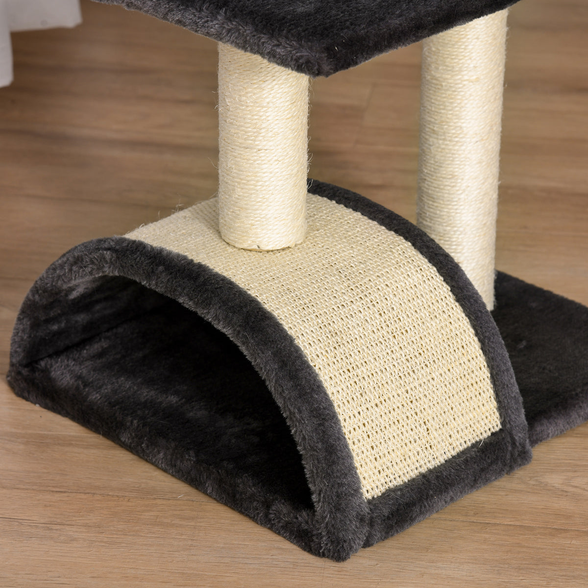 Arbre à chat arbre à grimper griffoir pour chat hauteur 72 cm balle suspendue gris foncé-8