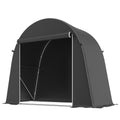 Abri de jardin tente de stockage étanche abri moto porte enroulable fermeture éclair, 245 x 120 x 200 cm, gris foncé-0