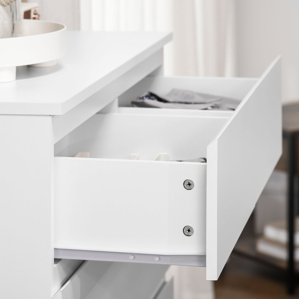 Commode 6 tiroirs meuble de rangement sans poignées design minimaliste 80 x 39 x 115 cm blanc-7