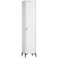 Armoire chambre étroite penderie avec porte, tringle et étagères de rangement, 36 x 40 x 180 cm, blanc-0