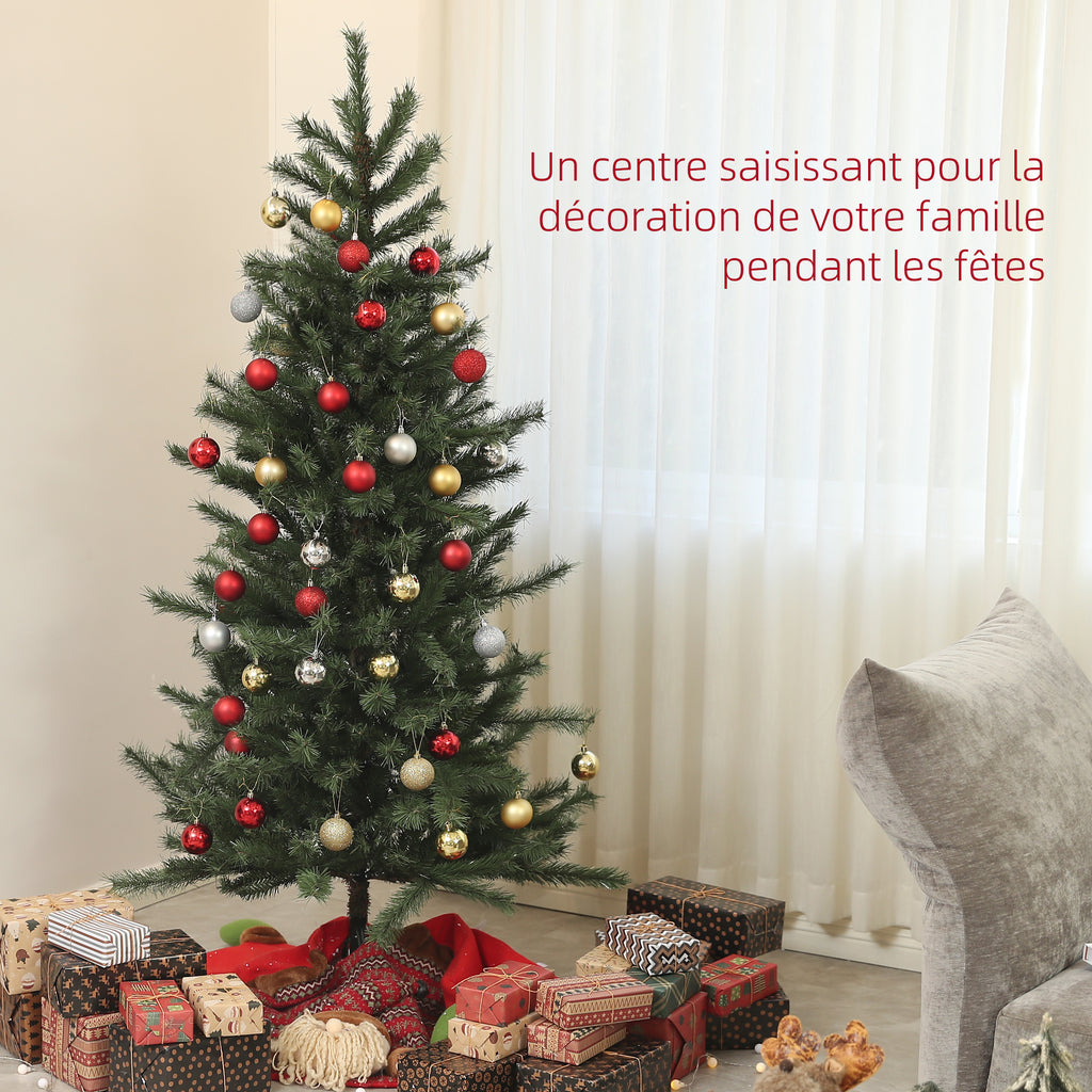 Sapin de Noël artificiel 180 cm Arbre de Noël avec support en acier pliable, 467 Branches, décoration de Noël, Vert-3