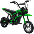 Moto cross électrique enfant moto électrique enfants moteur 350 W batterie 12V 8-16 km/h pneus gonflables 12'' vert-0