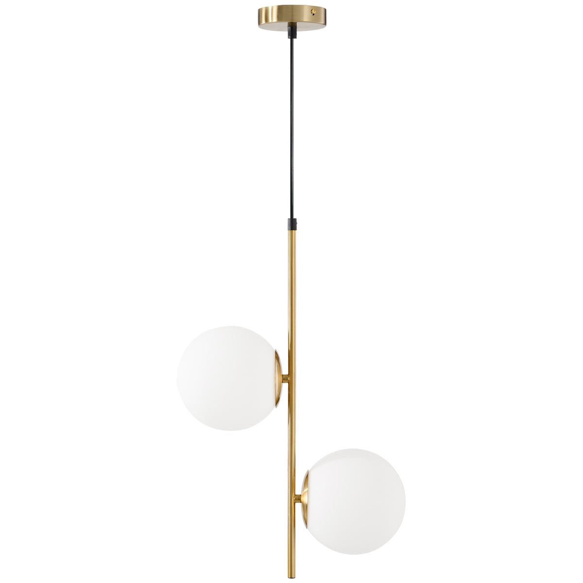Suspension luminaire moderne, lustre plafonnier de double-tête, lumière suspendue réglable pour entrée, salon, ton doré-0
