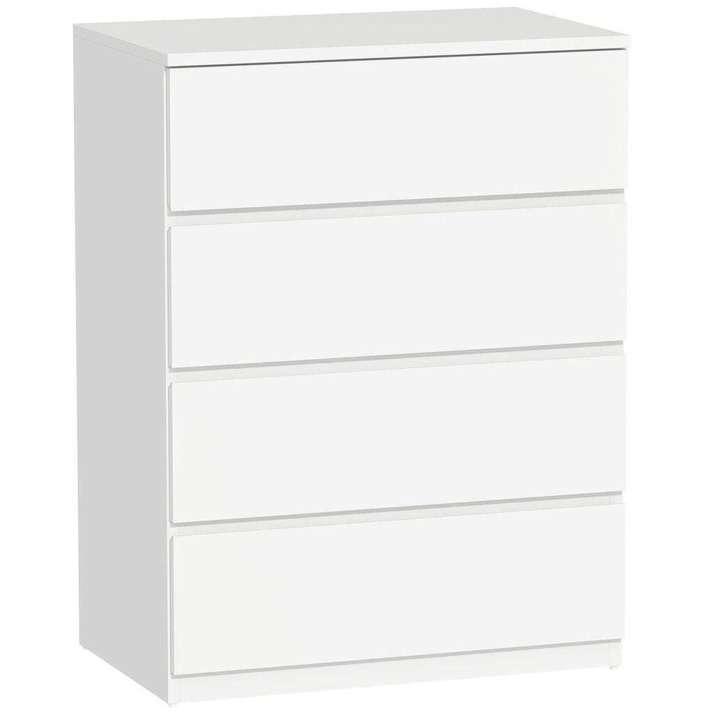 Commode 4 tiroirs meuble de rangement sans poignées design minimaliste 60 x 40 x 80 cm blanc-0