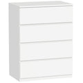 Commode 4 tiroirs meuble de rangement sans poignées design minimaliste 60 x 40 x 80 cm blanc-0