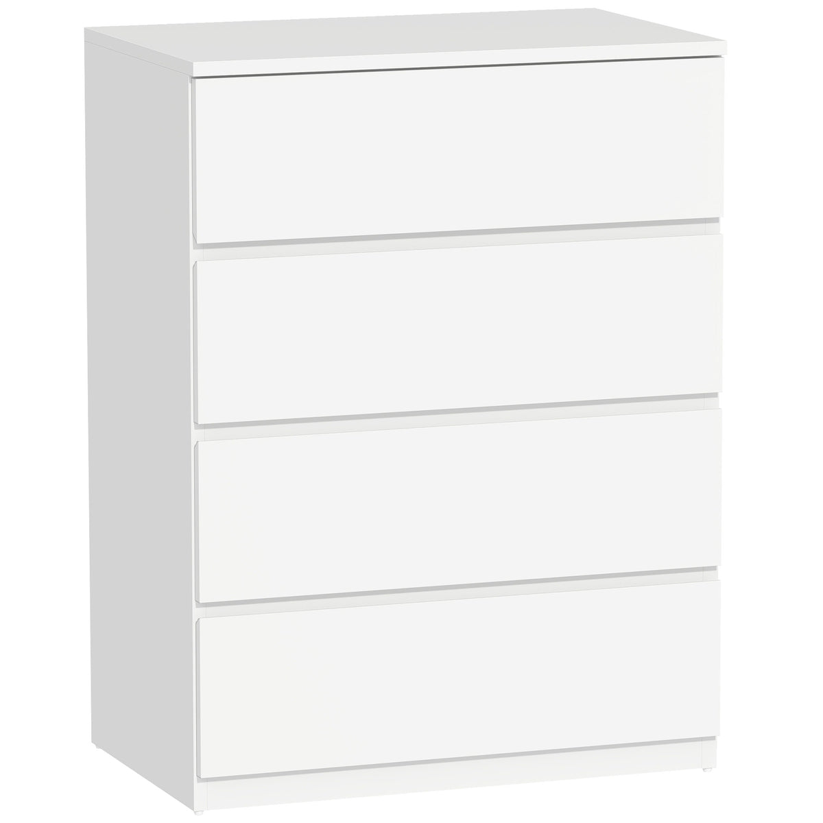 Commode 4 tiroirs meuble de rangement sans poignées design minimaliste 60 x 40 x 80 cm blanc-0