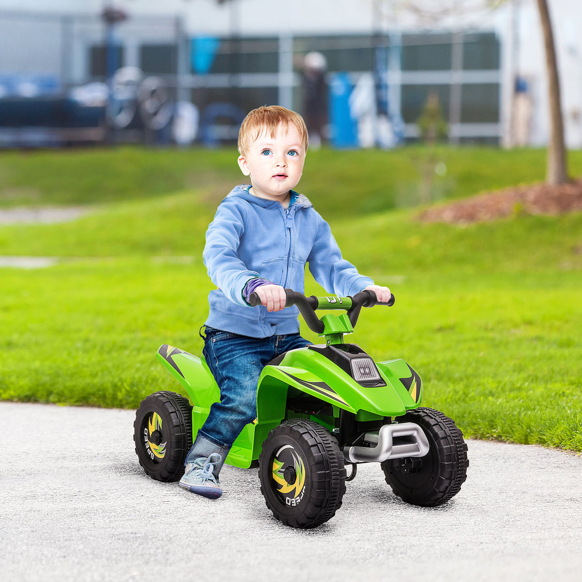 Quad électrique pour enfants 18-36 mois véhicule à batterie 6V avec marche avant et arrière 72 x 40 x 45,5 cm vert-1