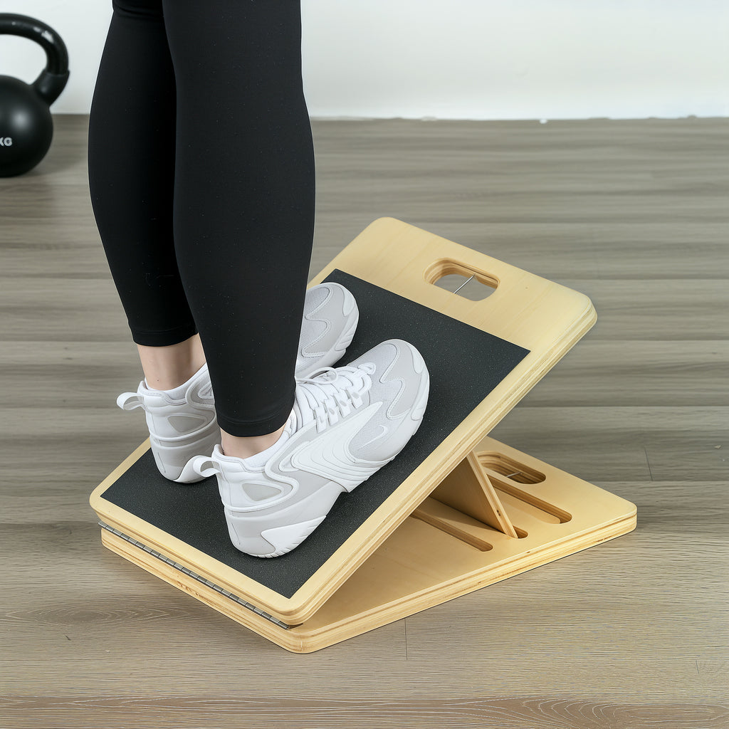 Ensemble de barre de pilates et de bandes de résistance avec planche inclinée réglable, équipement d'entraînement bleu-8
