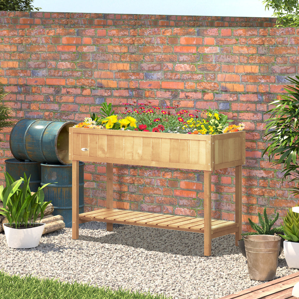 Jardinière sur Pieds carré Potager avec étagère 110L x 46l x 76H cm 8 Compartiments & Inserts d'irrigation-9