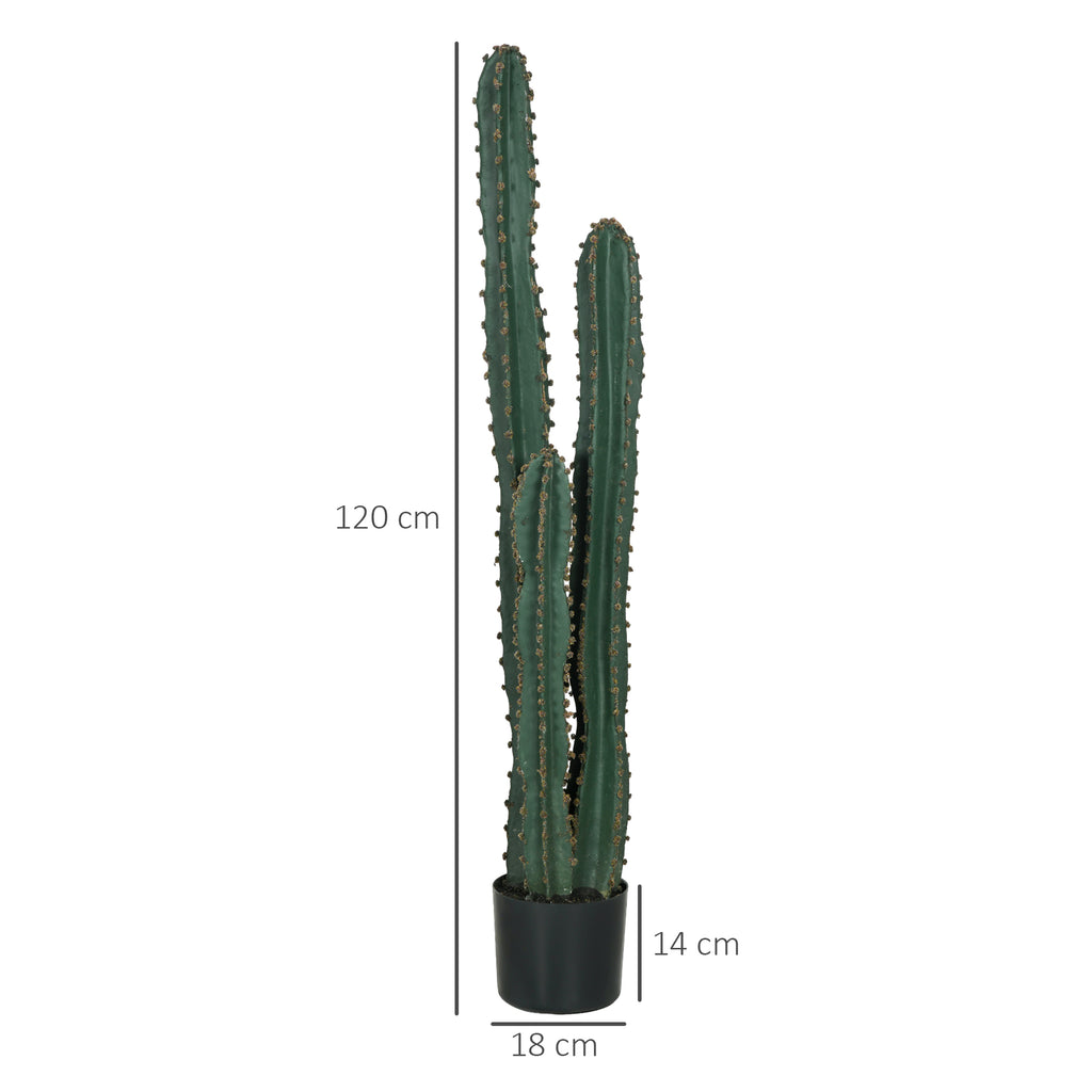 Cactus artificiel grand réalisme plante artificielle grande taille dim. Ø 18 x 120H cm vert-2
