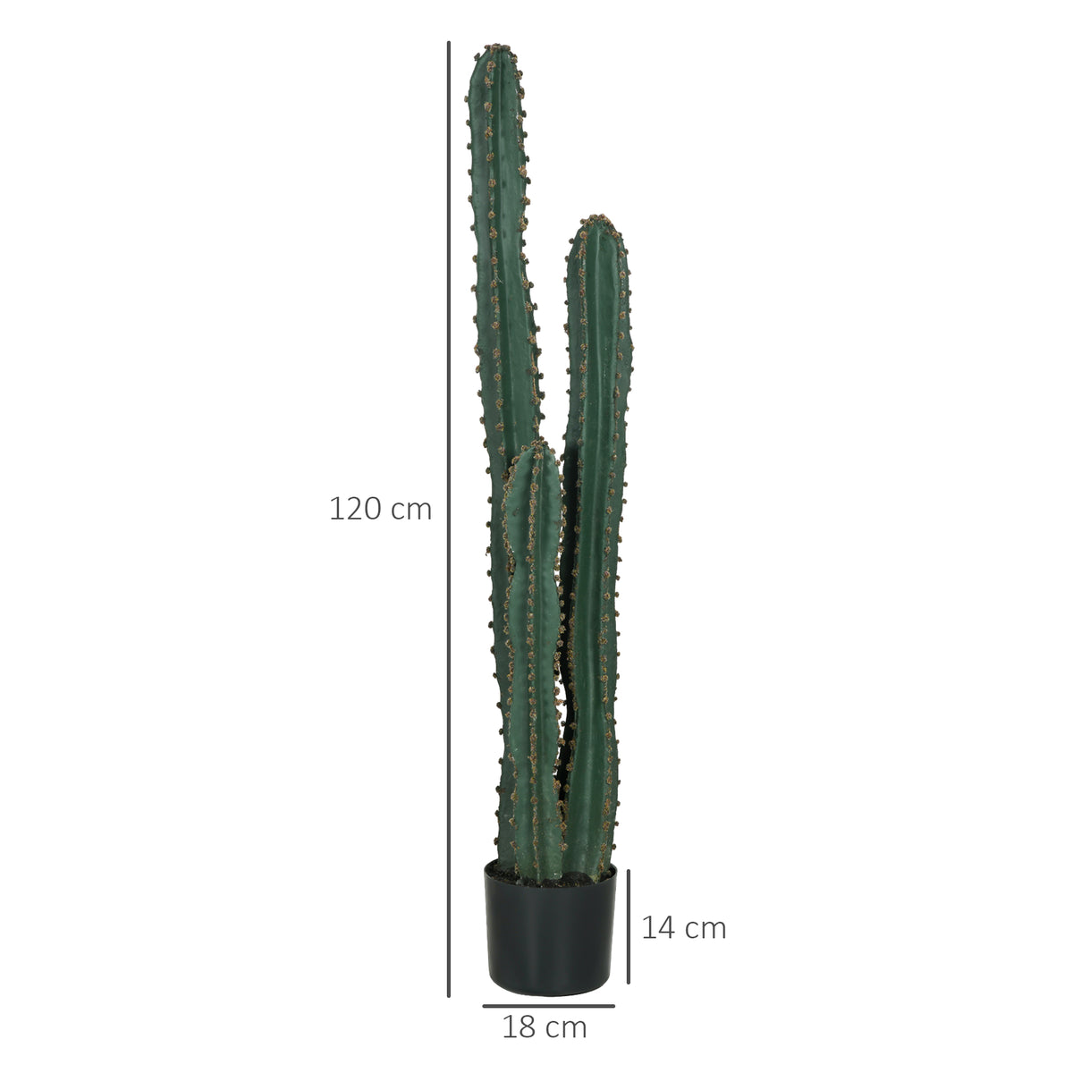 Cactus artificiel grand réalisme plante artificielle grande taille dim. Ø 18 x 120H cm vert-2